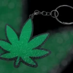 Cannabis Leaf Keychain – Glitter Finish Lightweight Key Ring