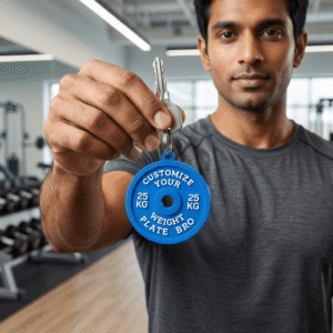 Custom Gym Weight Plate Keychain – Personalized